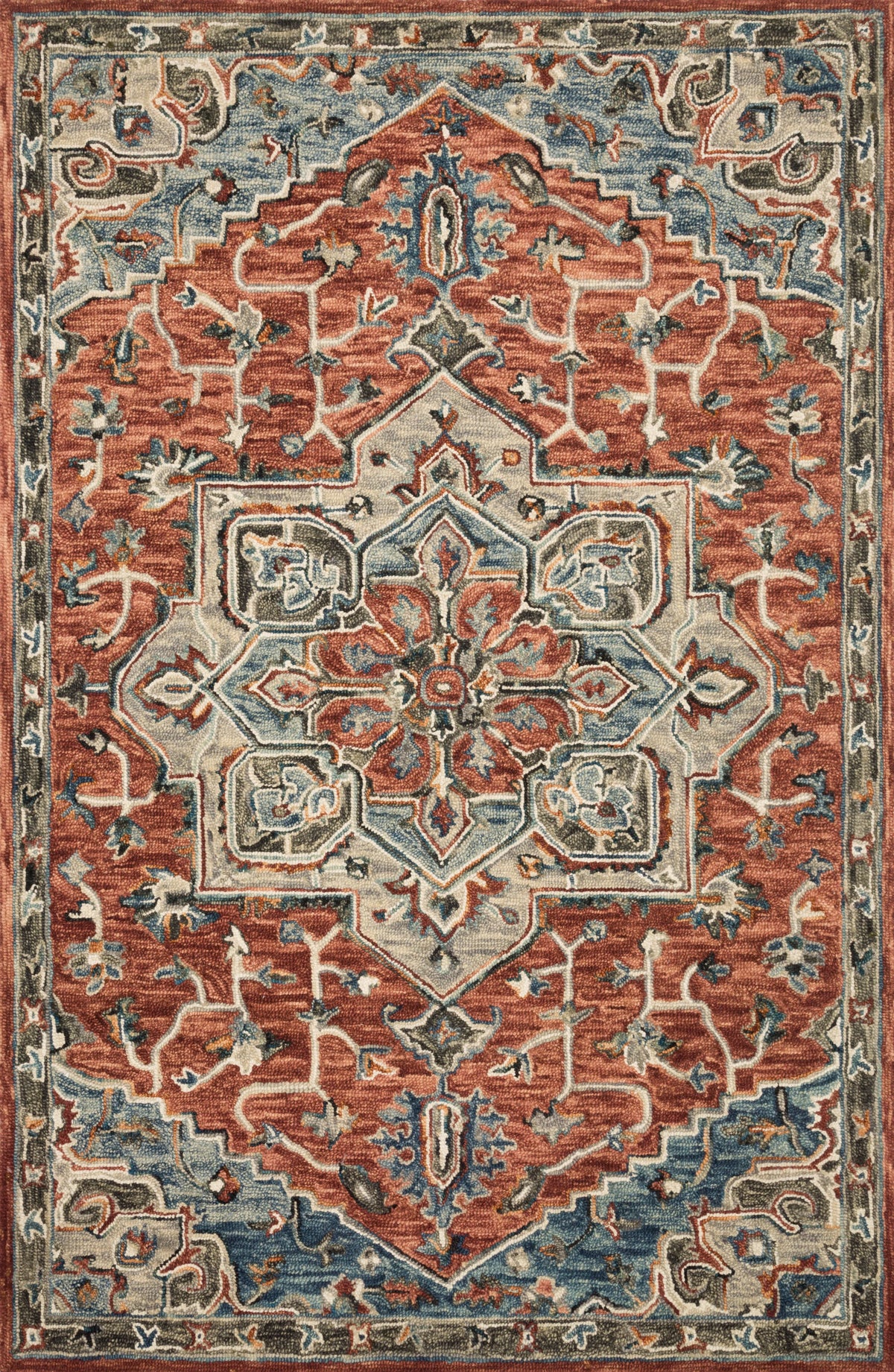 Red Multi Rug N3662