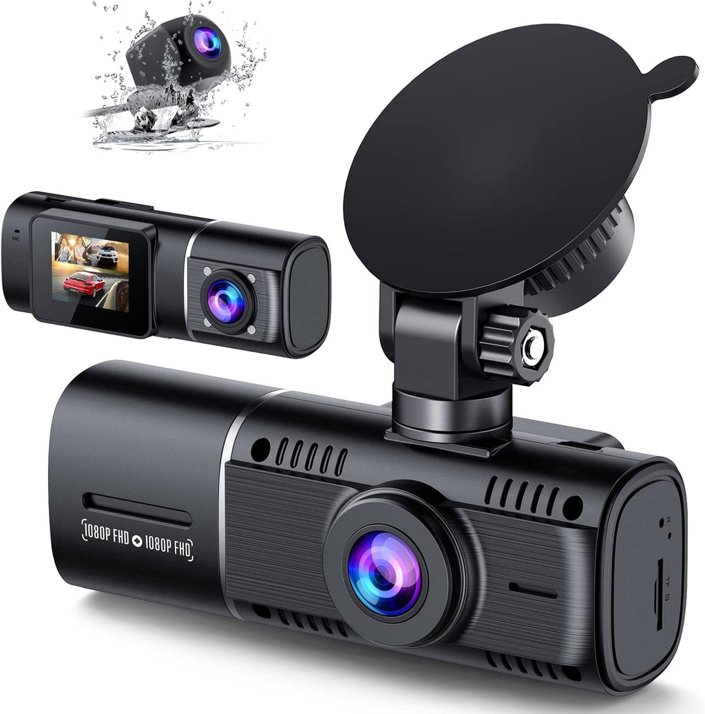 Dual Dash Cam Front and Inside 1080P IR Night Vision Pack of 2 U398