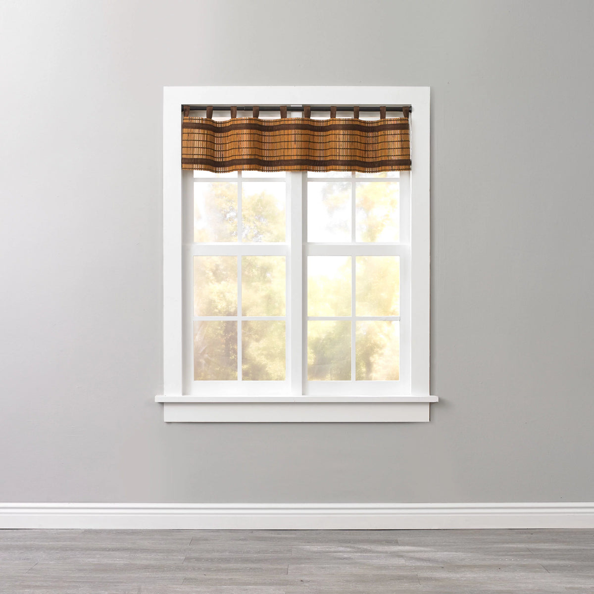 Honey Oak Brown Tab-Top Valance Z50537