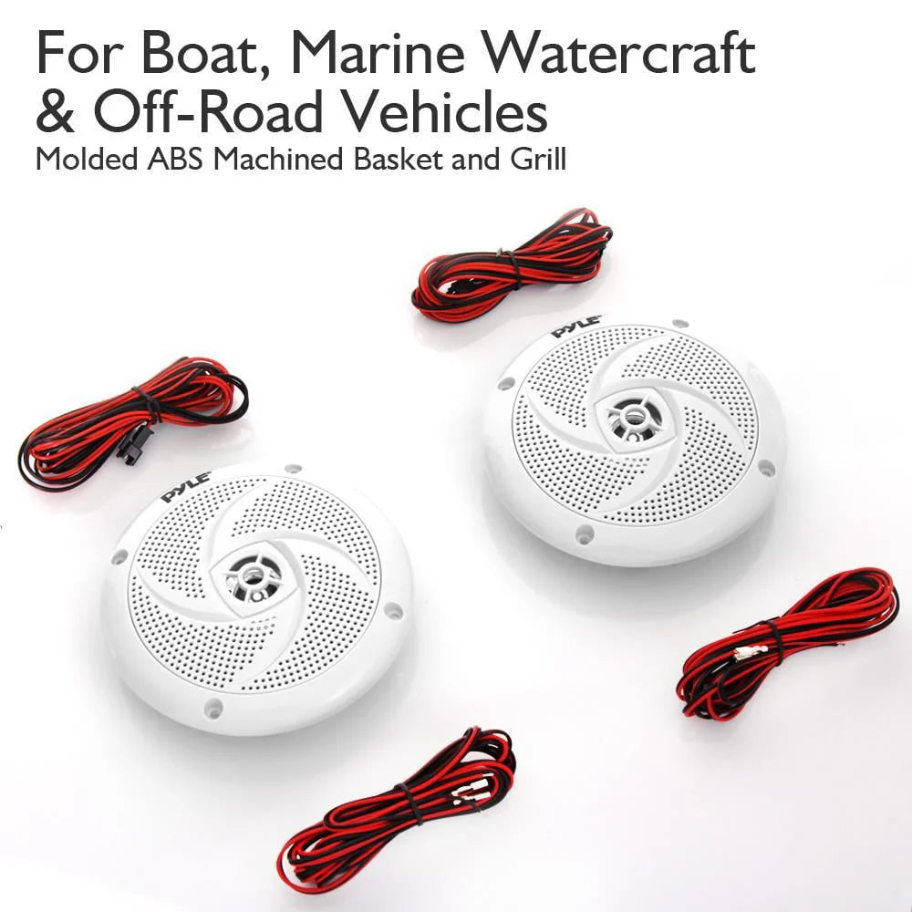 5.25 Inch Waterproof Marine Speakers, White (2 Pack) Y3642