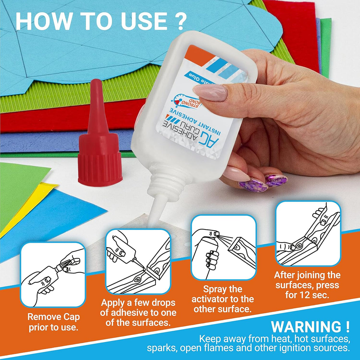 0.9 oz - 3.38 fl oz Cyanoacrylate Glue and Activator Q33545
