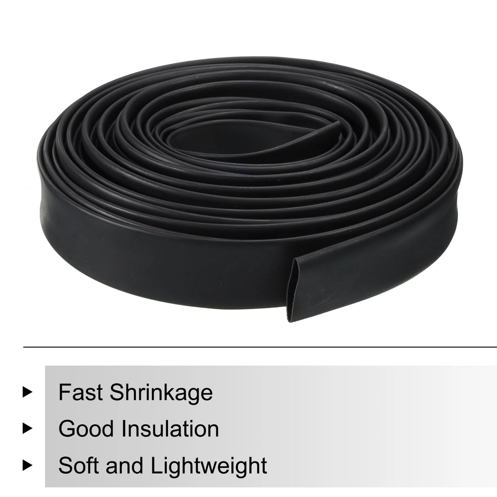20mm Dia 33ft 4:1 Dual Wall Adhesive Lined Waterproof Heat Shrink Tubing Black S675769