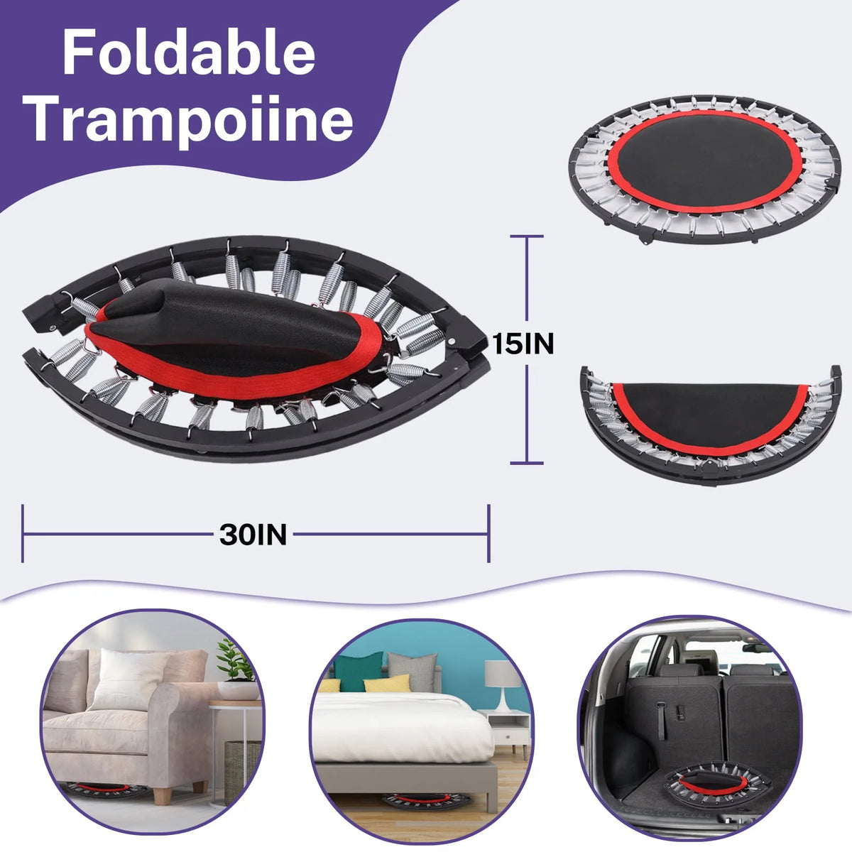 40 Fitness Mini Trampoline with Adjustable Handle R924358
