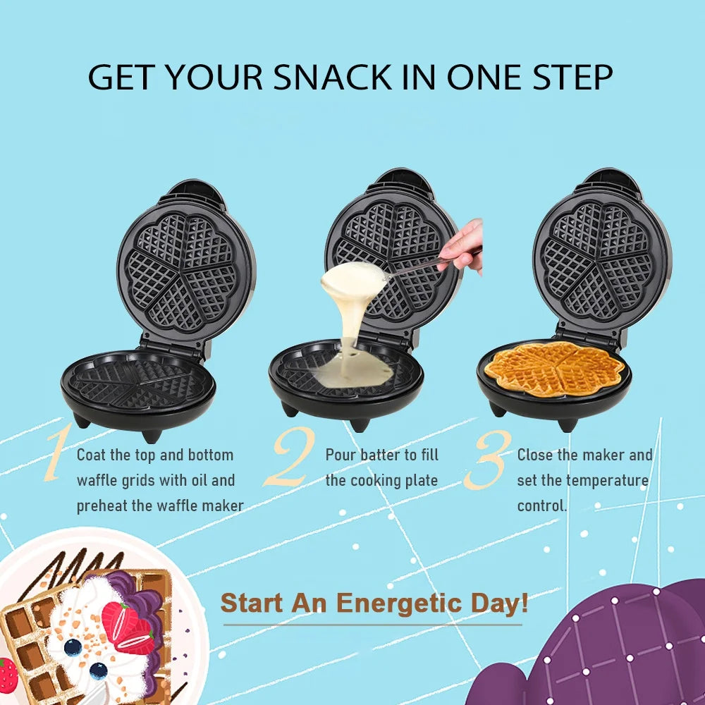 1000W Heart-Shaped Waffle Maker I566