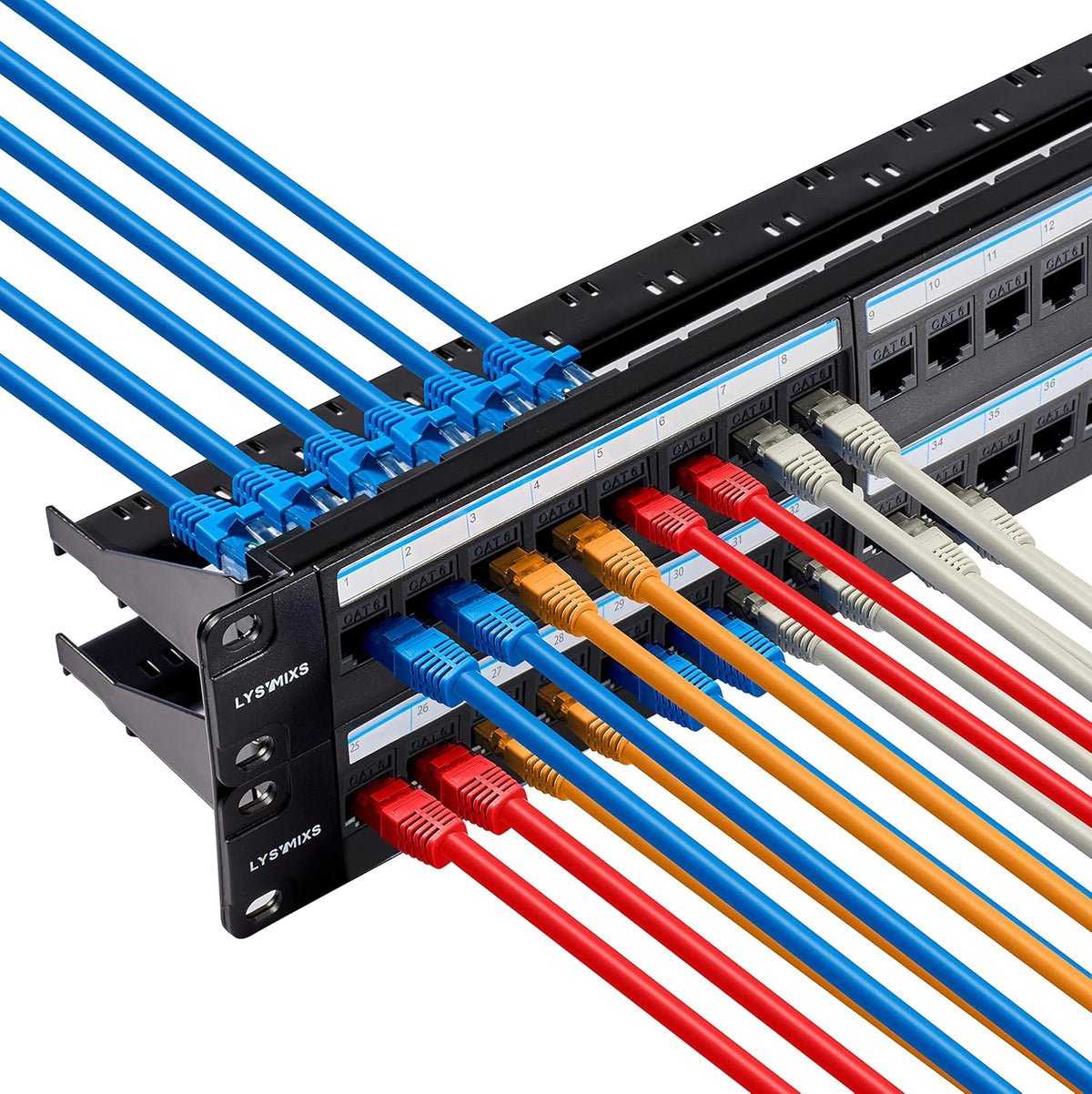 24 Port Cat6 Feed Through RJ45 Patch Panel Q194
