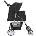4 Wheel Foldable Pet Stroller with Storage Basket & Cup Holder G772092