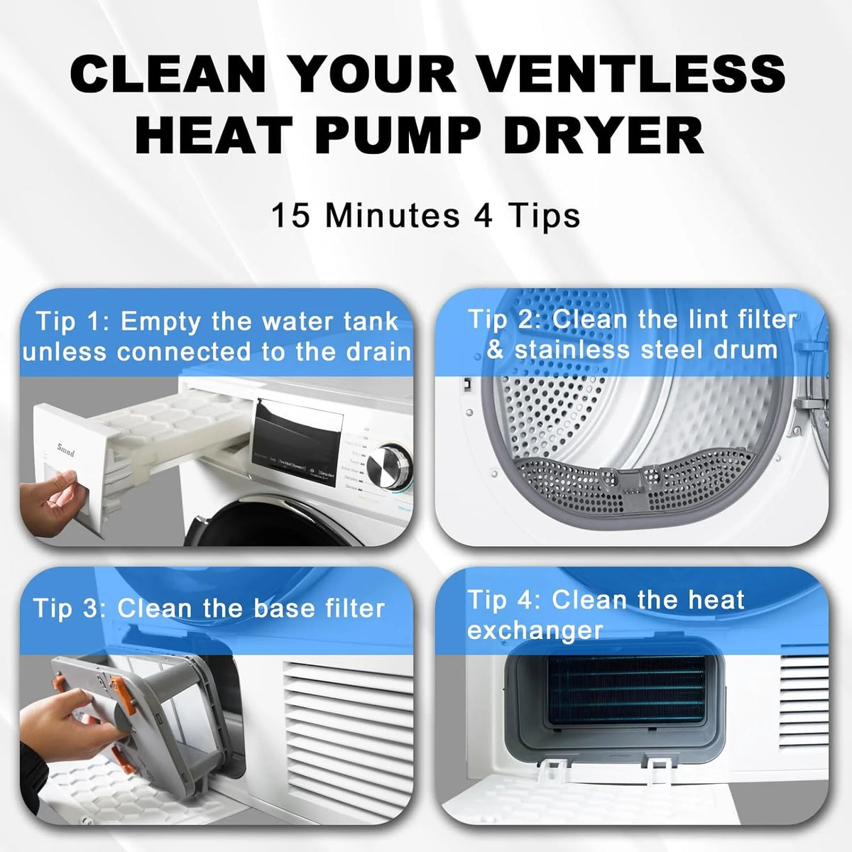 4.4 Cu ft Ventless Heat Pump Front Load Clothes Dryer C792516