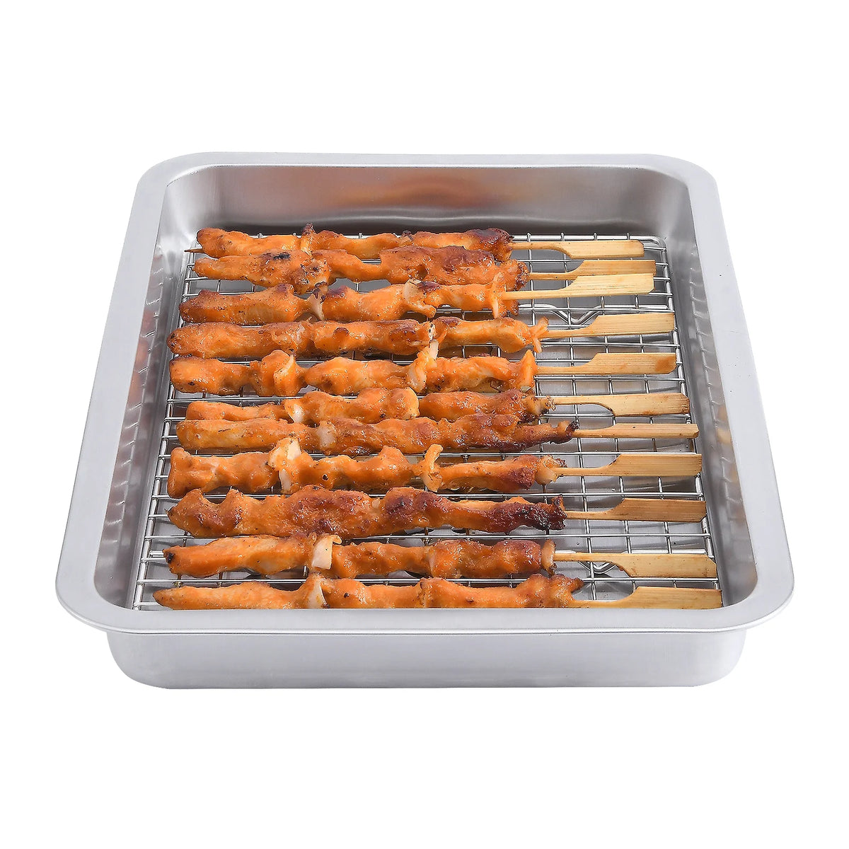 6-Piece Stainless Steel Grill Basket Set with Cooling Rack G76329
