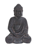8" x 12" Gray Ceramic Meditating Buddha Sculpture E43844