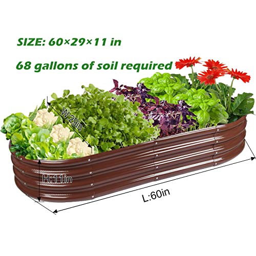 5ft Oval Galvanized Metal Raised Garden Bed Planter L54370