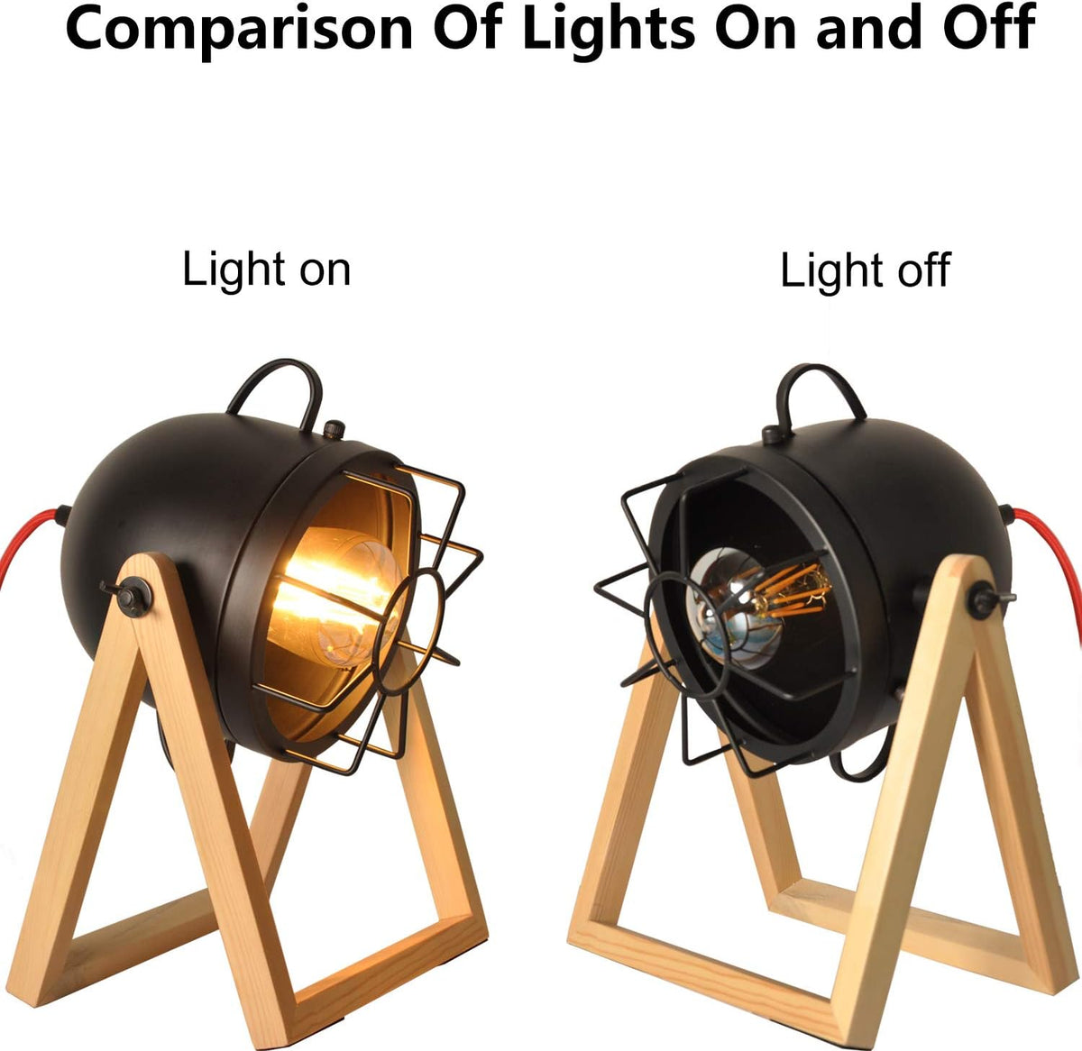 Adjustable Tripod Floor Lamp with Wood O77385