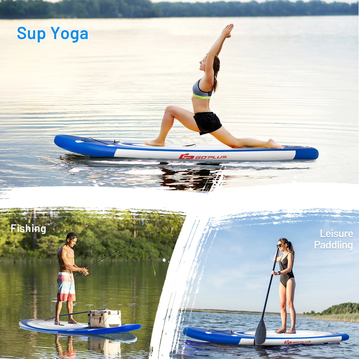 10' Inflatable Stand Up Paddle Board with Bag Paddle Pump E648313