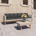 2 Piece Poly Rattan Patio Set with Cushions V213766