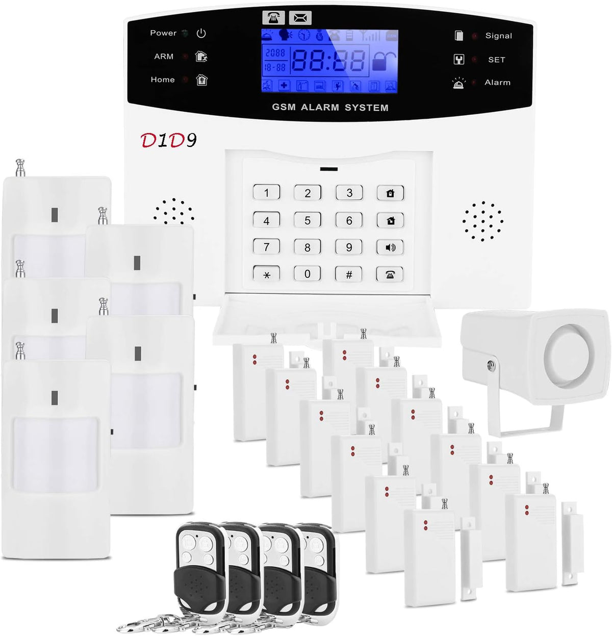 23 pcs Wireless GSM Home Burglar Alarm System Kit C8498