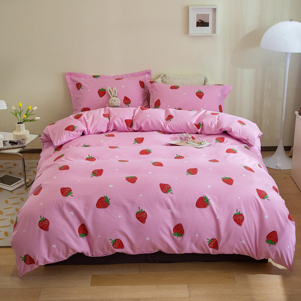 Japanese Anime Cute Little Dinosaur Bedding Set 3pcs Printing Cartoon Duvet Cover Pure Cotton Twin Size F948965