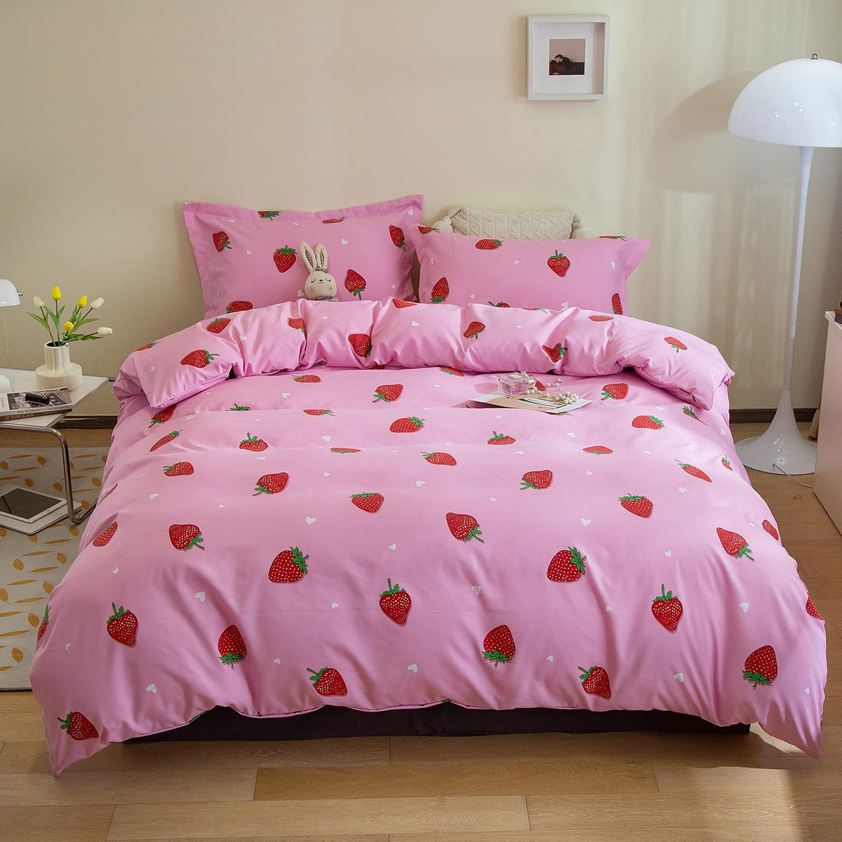 Japanese Anime Cute Little Dinosaur Bedding Set 3pcs Printing Cartoon Duvet Cover Pure Cotton Twin Size F948965