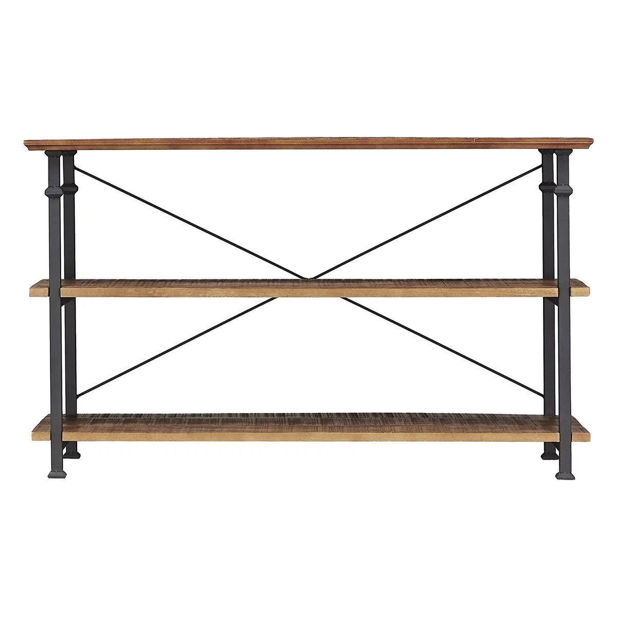 Black Wood Metal Sofa Table TV Stand Console Unit S154