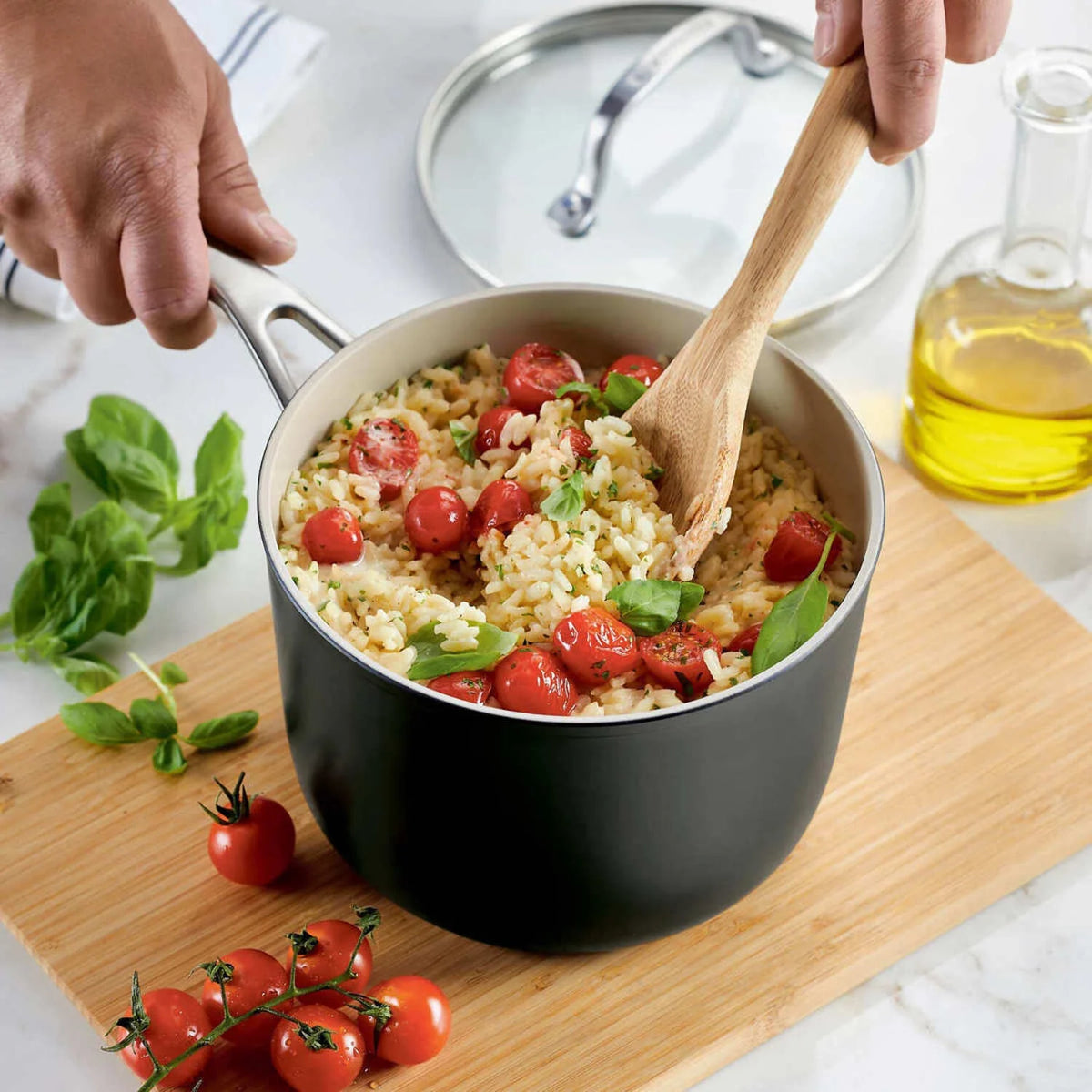 12-piece Hard Anodized Ceramic Non-Stick Cookware Set G62407