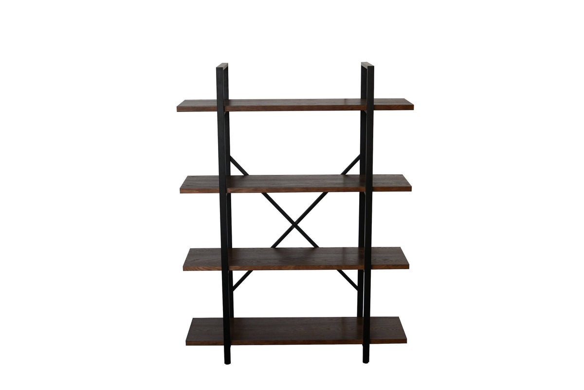 Walnut Brown 4 Shelf Etagere Bookcase O329947