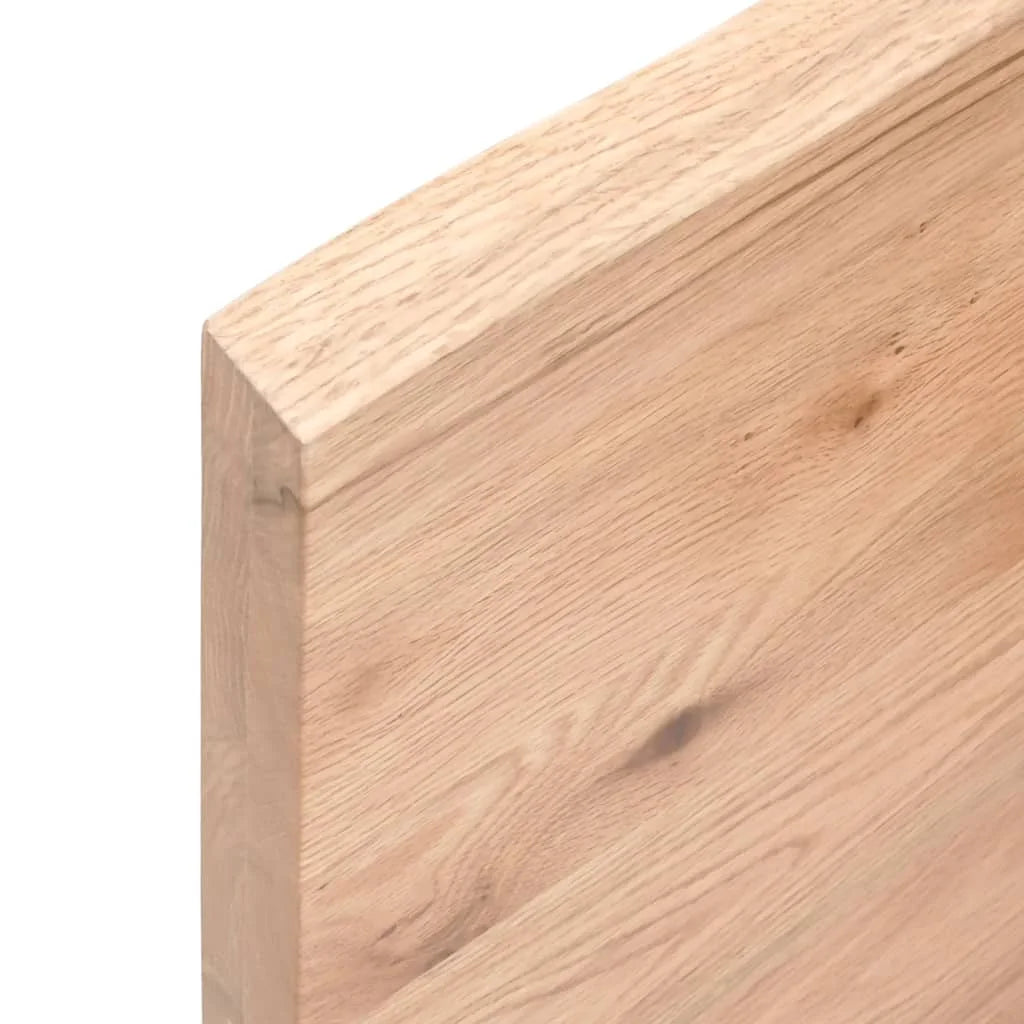 Solid Oak Wood Table Light Brown Live Edge Y856714