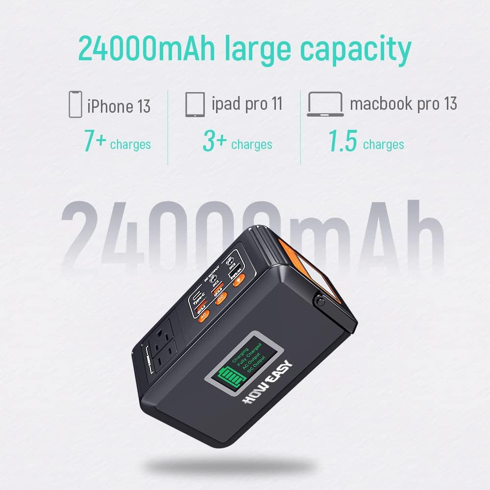 Portable Power Station 88Wh with AC Outlet USB Type-C E2365