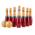 Lawn Bowling Game Set with 10 Wooden Pins, 2 Balls, and Mesh Bag Y30272