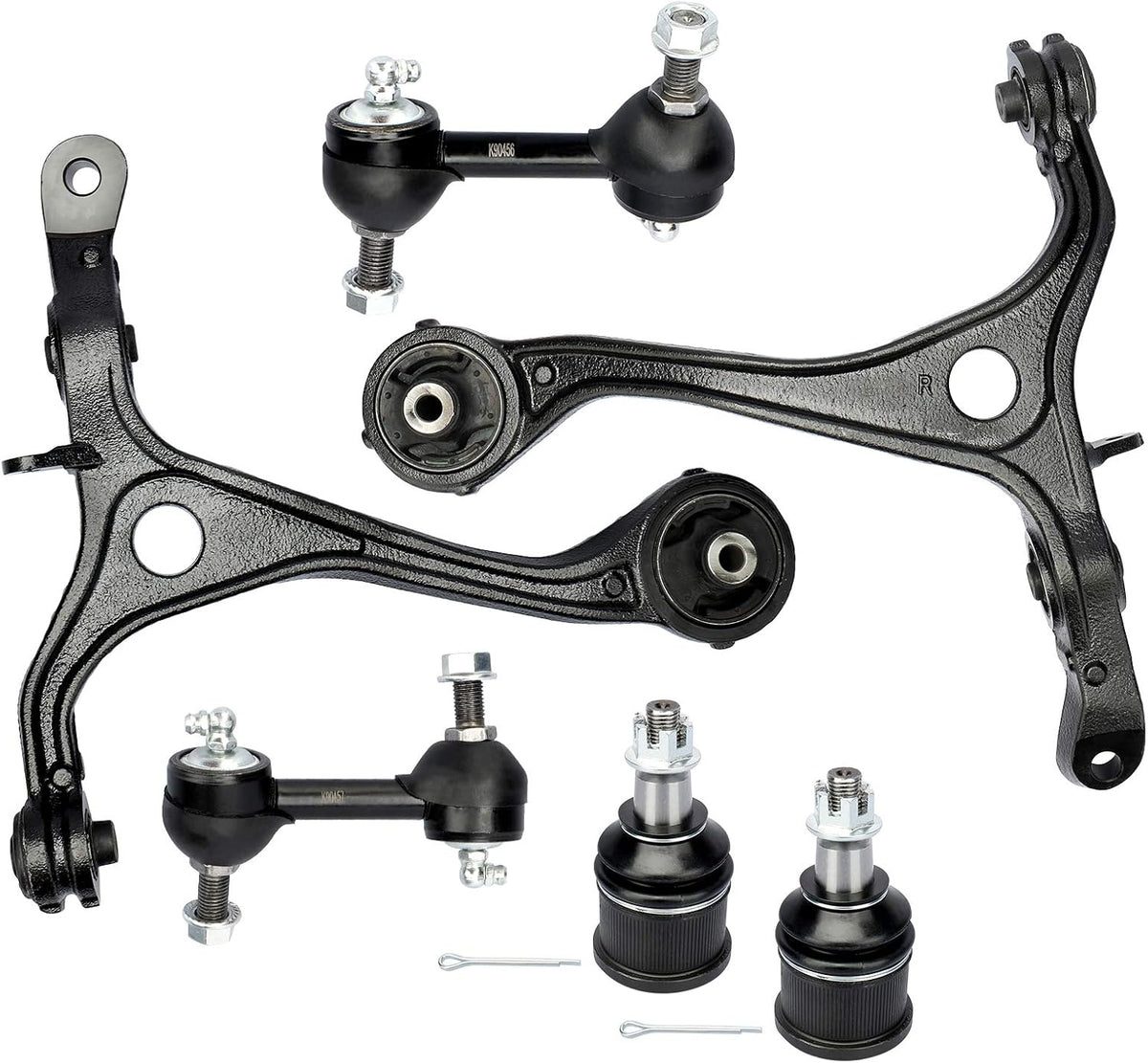 6PC Front Lower Control Arms with Ball Joints and Sway Bar Links for Honda Accord F357