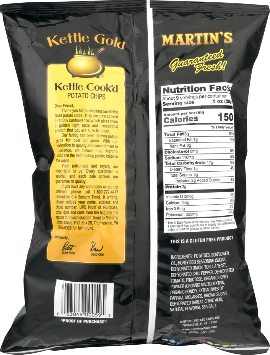 Potato Chips Honey BBQ 8 oz. Bag (4 Bags) J803