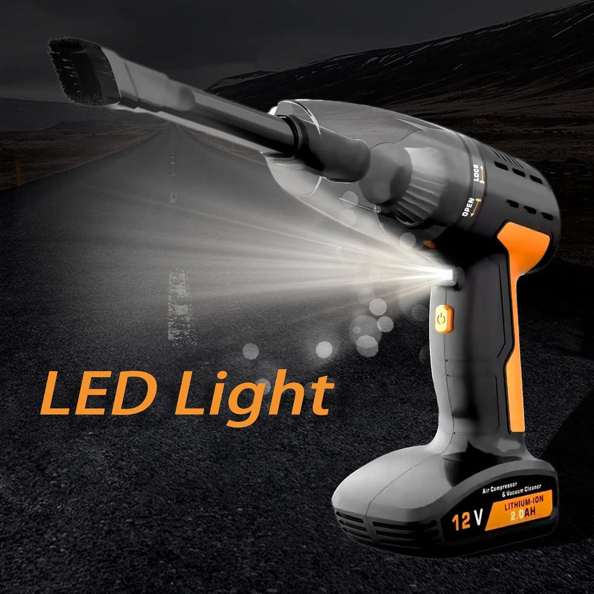 Cordless Rechargeable Handheld Car Vacuum Cleaner Tire Inflator Pack of 2 V4688