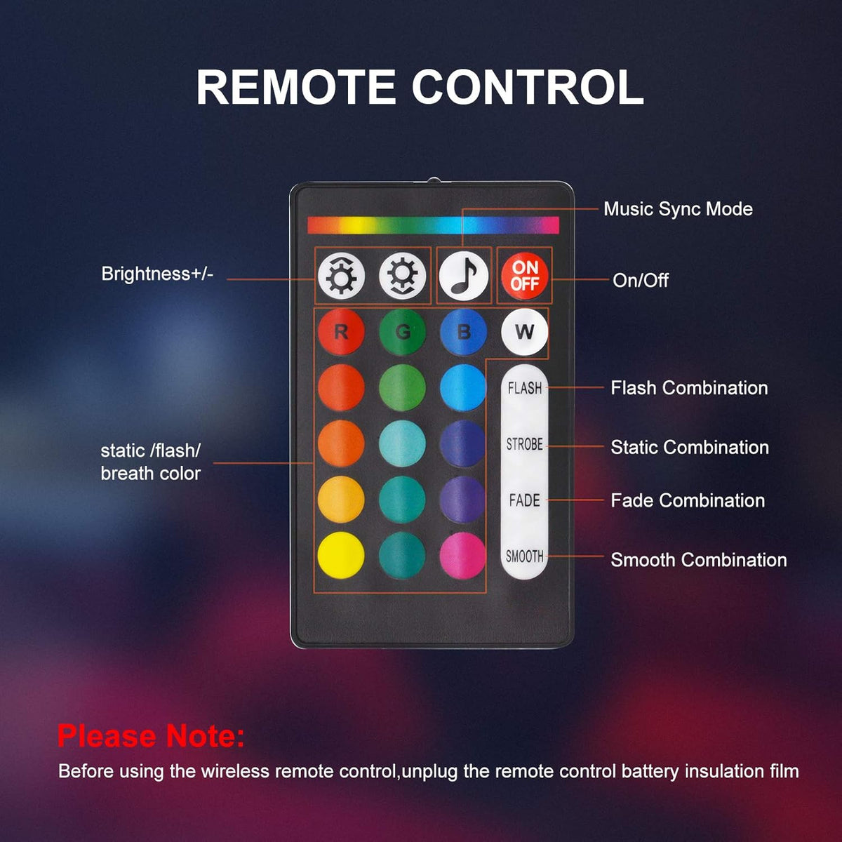 10 Pods RGB LED Rock Lights with Remote Control H6711