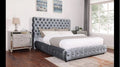 Gray Fabric Queen Size Bed and Nightstand Set I550125