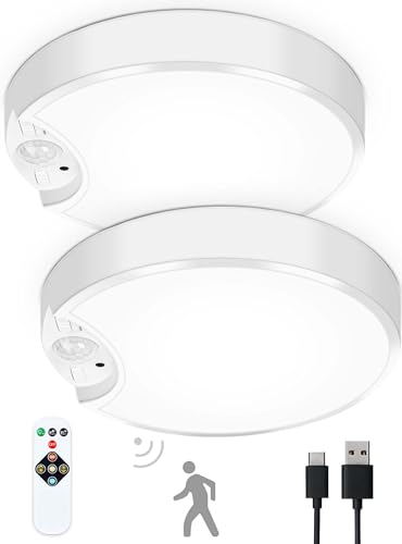 2 Pack Rechargeable Battery Powered LED Ceiling Light B4716