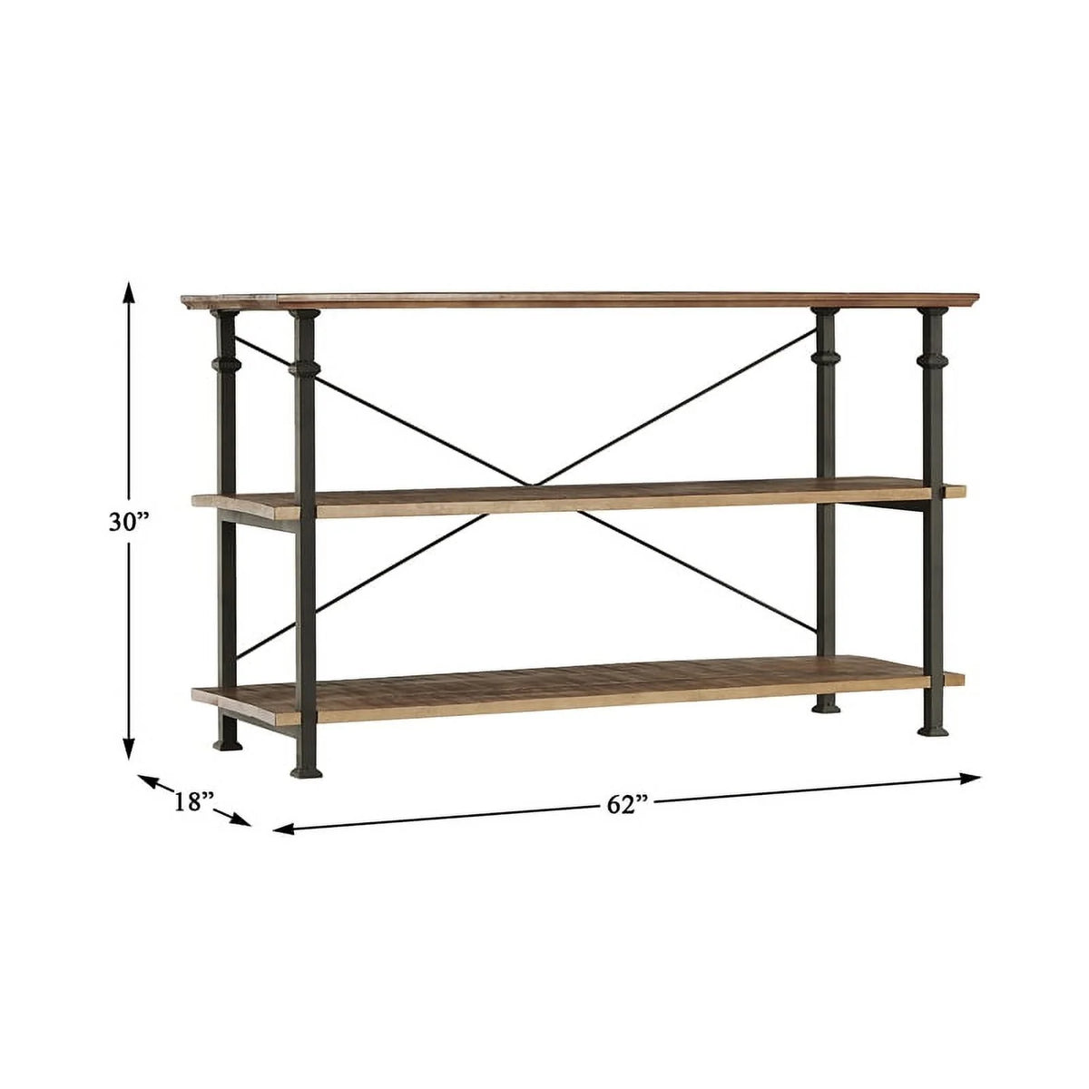 Black Wood Metal Sofa Table TV Stand Console Unit S154