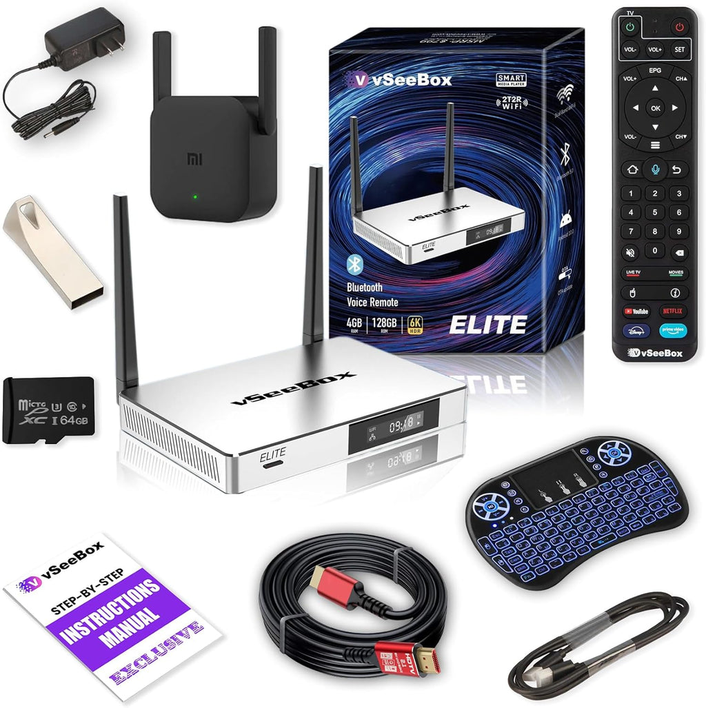 6K Android 10 4GB RAM 128GB Storage Streaming Box with Voice Control Remote D88346