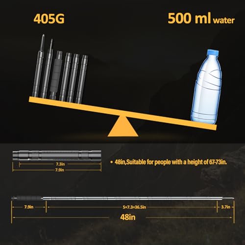Collapsible Hiking Stick Trekking Pole with Compasse, Whistle (1 Stick) E2400