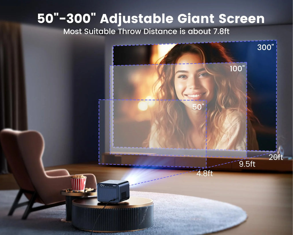 4K Wifi Bluetooth Projector with Auto Focus/Keystone A3888