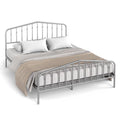 Queen Size Metal Bed Frame with Headboard and Footboard Z9881