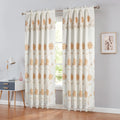 Floral Embroidered Rod Pocket Panel with Attached Valance 54x90 Inches Orange V8074