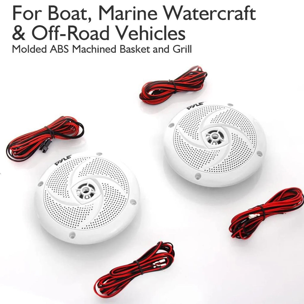 5.25 Inch Waterproof Marine Speakers, White (2 Pack) Y3642