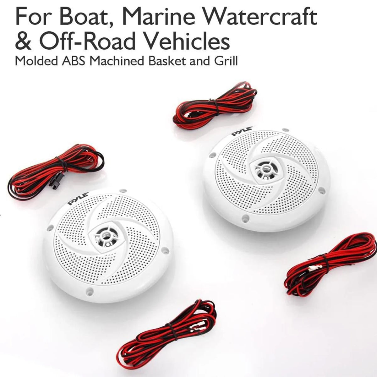 5.25 Inch Waterproof Marine Speakers, White (2 Pack) Y3642