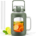 64oz Glass Water Bottle with Straw and Handle F97184