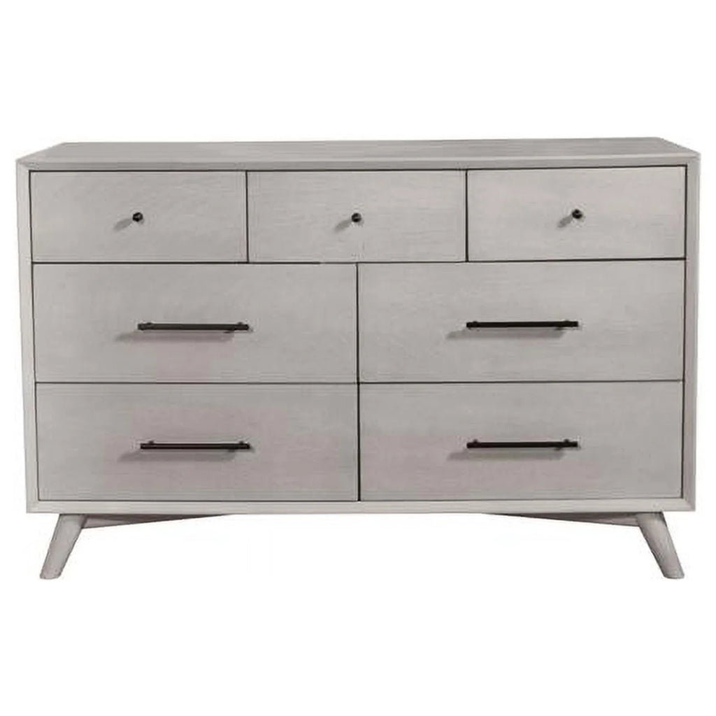 Gray Solid Wood Seven Drawer Double Dresser A11670