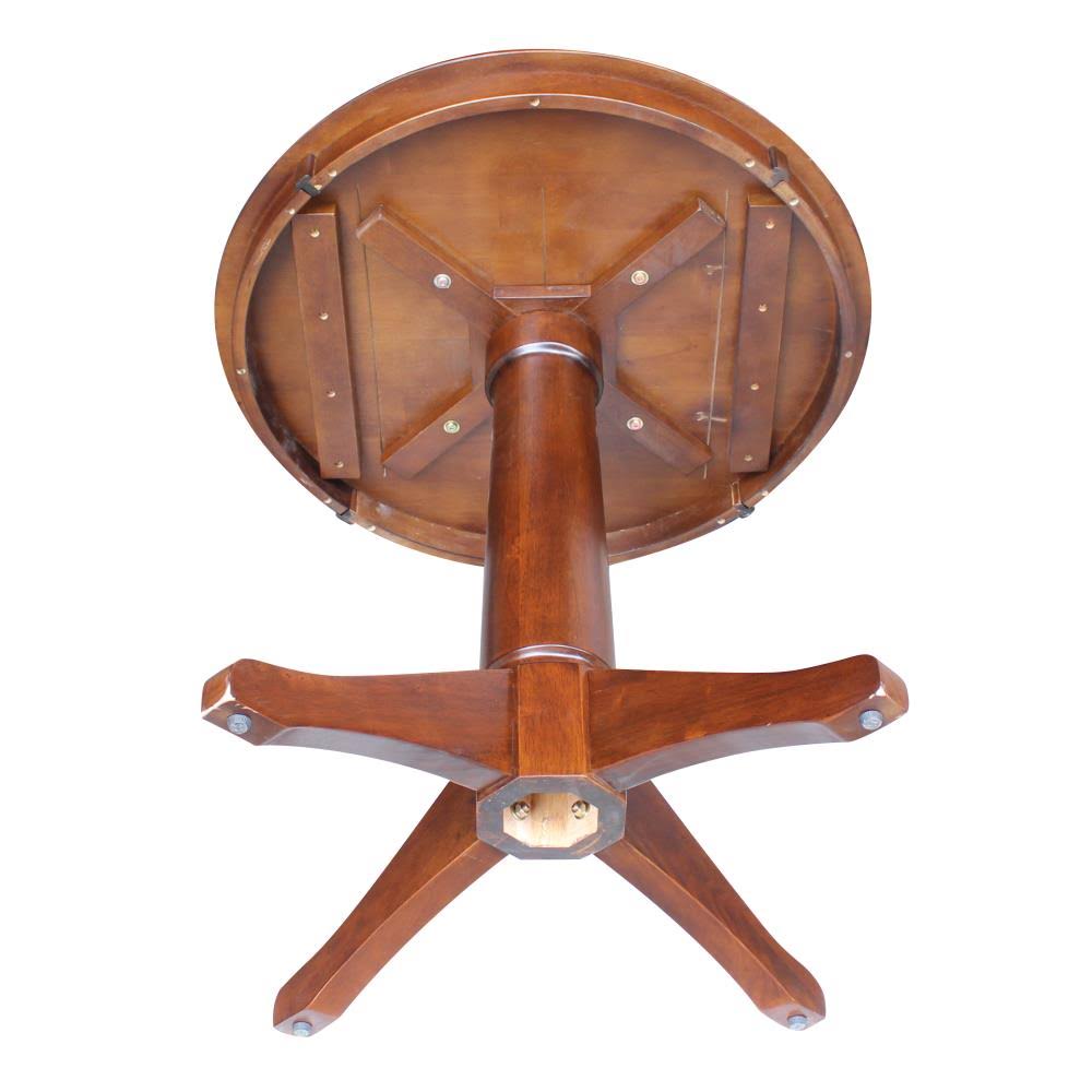 Espresso Round Top Pedestal Table with 2 Chairs N414931