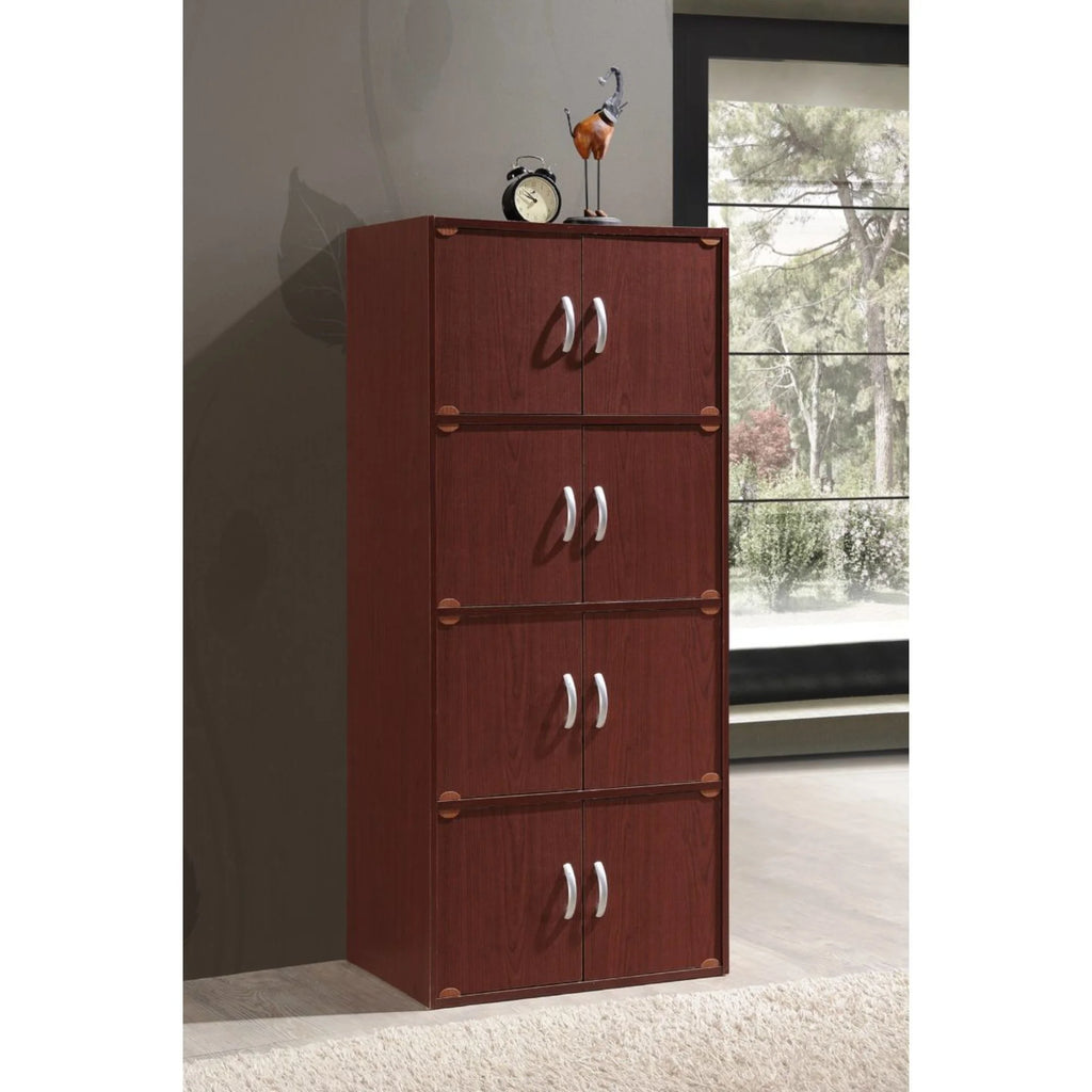 Mahogany Brown Bookcase Cabinet with Doors U384186