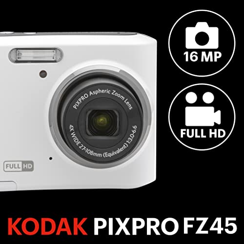 16MP Digital Camera with 4X Optical Zoom 27mm Wide Angle and 2.7" LCD Screen (Black) Z133