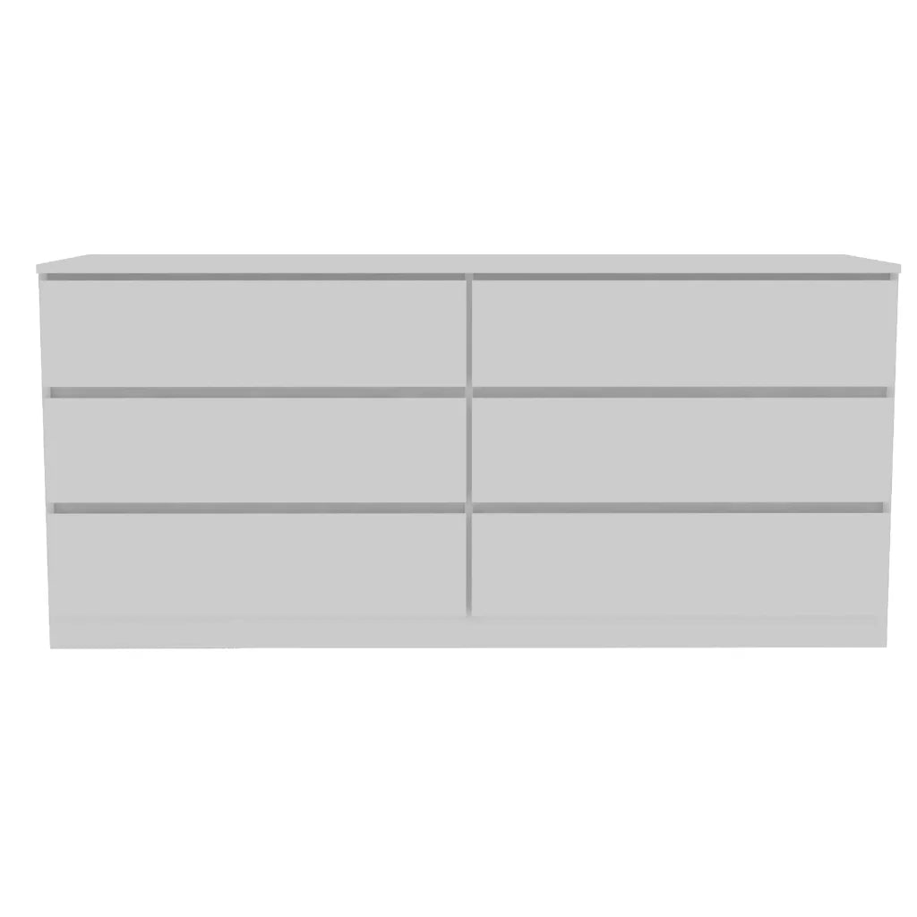 6 Drawer Double Dresser Light Gray E910966