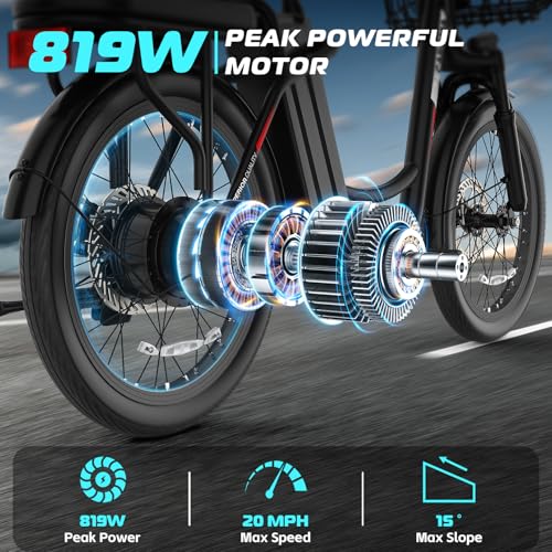 1200W Electric Scooter with Seat, 20" Fat Tire, 48V Removable Battery F4707
