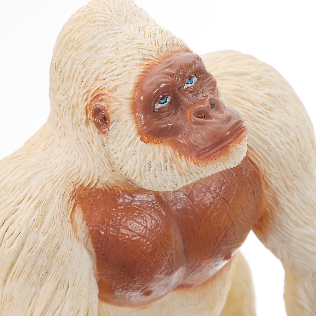 Mini Gorilla Chimpanzee Orangutan Toy Figurine White Plastic Y382946