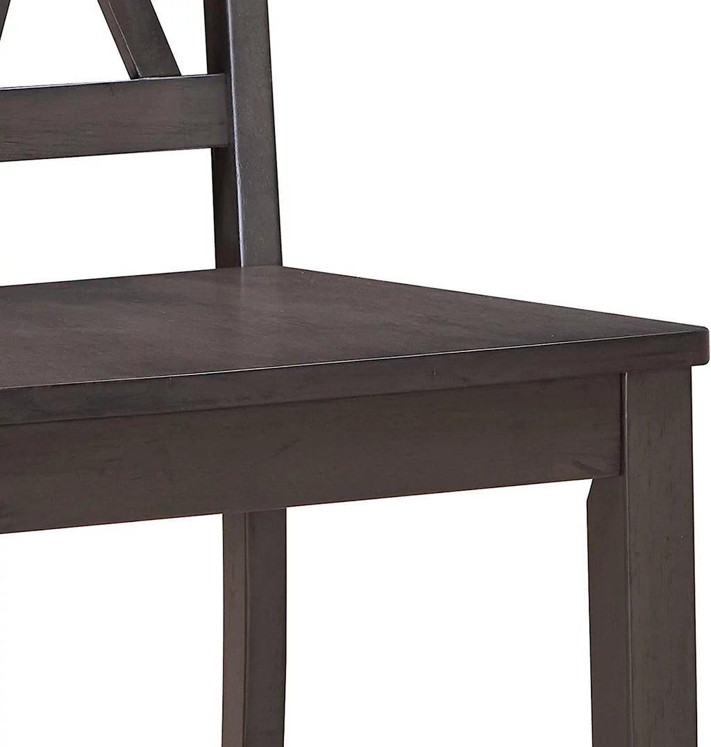 Gray Set of 2 Wooden Dining Chairs U8242