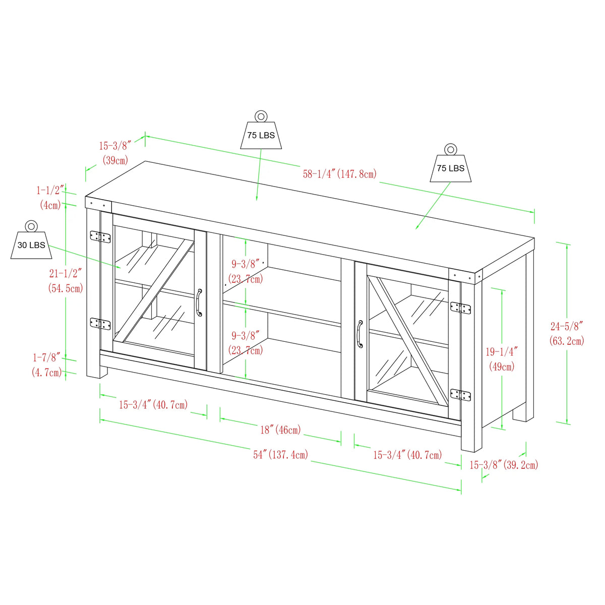 Glass Door TV Stand K48956